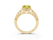 Asscher Cut Floral Pavé Engagement Ring Setting for a Fancy Yellow Lab-Grown Diamond | Yellow Gold