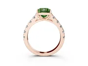 Princess Cut Engagement Ring Setting for a Fancy Green Lab-Grown Diamond | Rose Gold - Design NV-24643