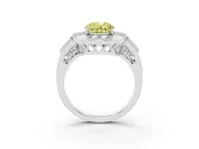 Oval Milgrain Sectioned Halo Engagement Ring Setting for a Fancy Yellow Lab-Grown Diamond | Platinum