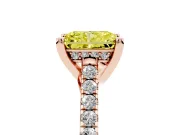 Radiant Cut Hidden Halo Pave Engagement Ring Setting for a Fancy Yellow Lab-Grown Diamond | Claw Prongs | Rose Gold