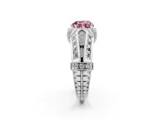Heart-Shaped Vintage Milgrain Engagement Ring Setting for a Fancy Pink Lab-Grown Diamond | Hidden Halo | Platinum