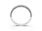 Round Diamond Pavé Eternity Band Set in Silver with Milgrain Edge