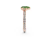 Pear-Shaped Pavé Engagement Ring Setting for a Fancy Green Lab-Grown Diamond | Rose Gold