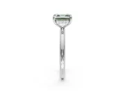 Asscher Cut Hidden Halo Ring Setting for a Fancy Green Lab-Grown Diamond | Sterling Silver