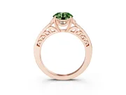 Round Floral Pavé Engagement Ring Setting for a Fancy Green Lab-Grown Diamond | Rose Gold