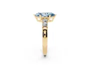 Fancy Blue Marquise Cut Diamond Five-Stone Prong Set Engagement Ring Set in Yellow gold with Channel Band