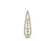 Round Lab-Grown Diamond Graduated Pavé Teardrop Pendant Necklace | Open Frame | Yellow Gold