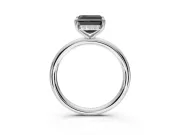 Asscher Cut Hidden Halo Engagement Ring Setting for a Black Center | Sterling Silver