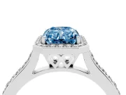 Radiant Cut Halo Engagement Ring Setting for a Fancy Blue Lab-Grown Diamond | Platinum - Design NV-24729