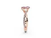 Pear-Shaped Crossover Engagement Ring Setting for a Fancy Pink Lab-Grown Diamond | Rose Gold