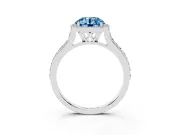 Round Halo Engagement Ring Setting for a Fancy Blue Lab-Grown Diamond | Platinum - Design NV-24729