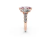 Marquise Three Stone Engagement Ring Setting for a Fancy Pink Lab-Grown Diamond | Accented Shoulders | Rose Gold