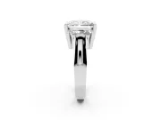 Radiant Cut Channel-Set Three Stone Engagement Ring Setting | Wide Flat Band | Platinum