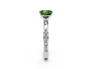 Radiant Cut Channel Set Engagement Ring Setting for a Fancy Green Lab-Grown Diamond | Platinum