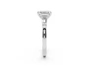 Emerald Cut Three-Stone Engagement Ring Setting | Tapered Baguettes | White Gold