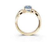Radiant Cut Bypass Solitaire Engagement Ring Setting for a Fancy Blue Lab-Grown Diamond | Pavé Strands | Yellow Gold