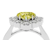 Heart-Shaped Halo Engagement Ring Setting for a Fancy Yellow Lab-Grown Diamond | Sterling Silver - Design NV-24775