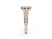 Cushion Cut Halo Engagement Ring Setting for a Fancy Green Lab-Grown Diamond | Graduated Channel Band | Rose Gold