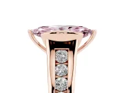 Marquise Half Bezel Engagement Ring Setting for a Fancy Pink Lab-Grown Diamond | Rose Gold