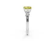 Radiant Cut Five Stone Engagement Ring Setting for a Fancy Yellow Lab-Grown Diamond | Prong Set Side Stones | White Gold