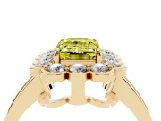 Emerald Cut Halo Engagement Ring Setting for a Fancy Yellow Lab-Grown Diamond | Yellow Gold - Design NV-24719