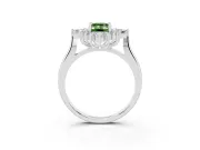 Emerald Cut Engagement Ring Setting for a Fancy Green Lab-Grown Diamond | Platinum - Design NV-24790