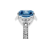 Asscher Cut Floral Pavé Engagement Ring Setting for a Fancy Blue Lab-Grown Diamond | Platinum