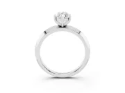 Marquise Cut Diamond Solitaire Engagement Ring Set in Silver with Flat Band and Prong Setting