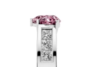 Heart-Shaped Channel-Set Engagement Ring Setting for a Fancy Pink Lab-Grown Diamond | Platinum
