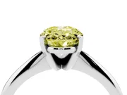 Oval Solitaire Engagement Ring Setting for a Fancy Yellow Lab-Grown Diamond | Platinum