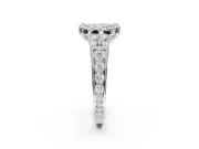 Cushion Cut Halo Engagement Ring Setting for a Fancy Pink Lab-Grown Diamond | Graduated Channel Band | White Gold