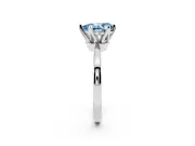Fancy Blue Pear Cut Diamond Solitaire Engagement Ring Set in White gold with Slim Tapered Solitaire Band
