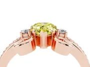 Pear-Shaped Scroll Engagement Ring Setting for a Fancy Yellow Lab-Grown Diamond | Rose Gold