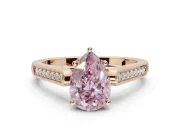Pear-Shaped Engagement Ring Setting for a Fancy Pink Lab-Grown Diamond | Rose Gold - Design NV-24597