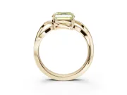 Asscher Cut Bypass Solitaire Engagement Ring Setting for a Fancy Yellow Lab-Grown Diamond | Pavé Strands | Yellow Gold