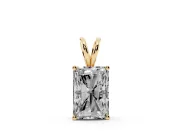 Radiant Cut Lab-Grown Diamond Solitaire Pendant Necklace | Split Bail | Yellow Gold