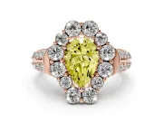Pear-Shaped Large Accent Halo Engagement Ring Setting for a Fancy Yellow Lab-Grown Diamond | Graduated Pavé | Rose Gold