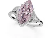 Marquise Bypass Solitaire Engagement Ring Setting for a Fancy Pink Lab-Grown Diamond | White Gold