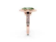 Marquise Rimmed Halo Engagement Ring Setting for a Fancy Green Lab-Grown Diamond | Rose Gold