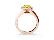 Round Knife-Edge Halo Engagement Ring Setting for a Fancy Yellow Lab-Grown Diamond | Rose Gold