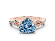 Heart-Shaped Twisted Engagement Ring Setting for a Fancy Blue Lab-Grown Diamond | Rose Gold