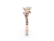 Oval Floral Engagement Ring Setting | Marquise Side Stones | Rose Gold
