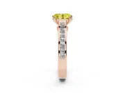 Oval Cathedral Channel Set Engagement Ring Setting for a Fancy Yellow Lab-Grown Diamond | Double Claw Prongs | Rose Gold