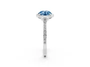 Round Halo Engagement Ring Setting for a Fancy Blue Lab-Grown Diamond | Sterling Silver - Design NV-24729