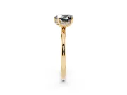 Heart-Shaped Hidden Halo Engagement Ring Setting for a Black Center | Thin Plain Band | Yellow Gold