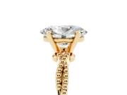 Oval Twisted Solitaire Engagement Ring Setting | Beaded Twist Band | Yellow Gold