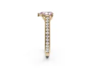Pear-Shaped Vintage Engagement Ring Setting for a Fancy Pink Lab-Grown Diamond | Yellow Gold - Design NV-24644