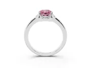 Radiant Cut Petal Halo Engagement Ring Setting for a Fancy Pink Lab-Grown Diamond | Sterling Silver