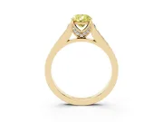 Pear-Shaped Graduated Pavé Engagement Ring Setting for a Fancy Yellow Lab-Grown Diamond | Yellow Gold