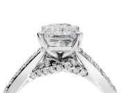 Radiant Cut Pavé Solitaire Engagement Ring Setting | Crossover Gallery | Platinum